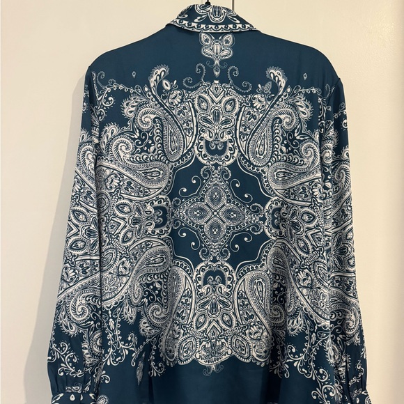 Chico's Blue and White Paisley Blouse - Picture 2 of 5